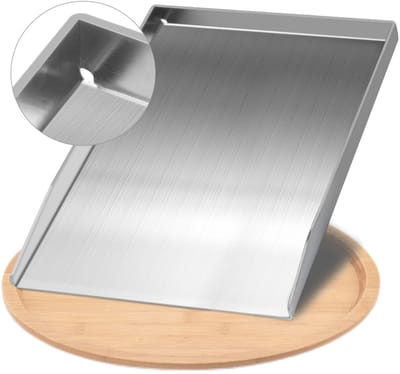 Dailygoods- Grillplaat Roestvrij Staal 28 x 20 cm - Grillplaat voor Gas/Kolen - BBQ-accessoires - Temperatuurbestendig - Gezond Grillen - Allergievrij - Barbecueplaat