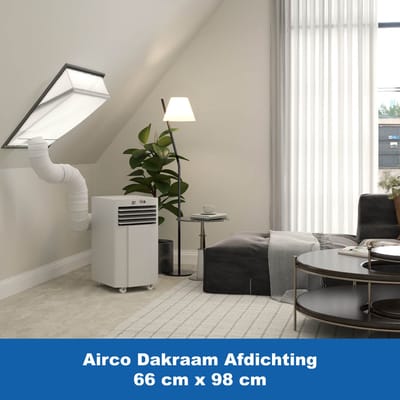 Airco Dakraam Afdichtkit – 66 x 98 cm – Geschikt voor Velux: FK04 (GGL 204, f04)| Fakro/Optilight: Maatcode 03 | Luxtra: F6A - Airco Slang Afsluiten – Airco Tuimelvenster Oplossing – Dakraam Afdichting Raamafdichtingskit – Kylians