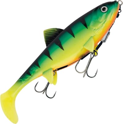 Grote Rubberen Vis Shad voor Kunstaas Vissen op Snoek - 23cm, 125g - UV Firetiger