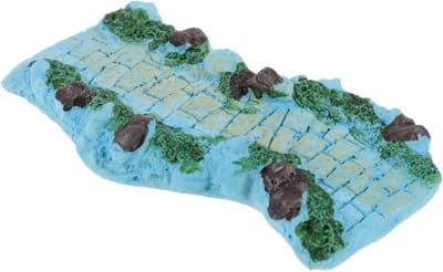 Decoratieve Padstenen - Miniatuur Stenen - Tuin Decoratie - Realistisch Mos Detail - 11x4.5x1.5cm - Hemelsblauw