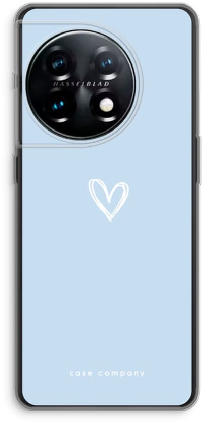 Case Company® - Hoesje geschikt voor OnePlus 11 hoesje - Klein Hart Blauw - Soft Cover Telefoonhoesje - Bescherming aan alle Kanten en Schermrand