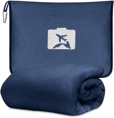 Thijox - 2-in-1 Reisdeken en Kussen, Ultralicht en Warm, 152 x 127 cm, Perfect voor Vliegtuig, Auto, Vakantie, Thuis en Kantoor