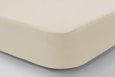Hoeslaken FLANEL 200 x 200 hoek 30cm kleur ECRU extra warm