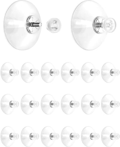 Allecto- Raamzuignap - Set van 20 - Transparant - Ø 40mm - Kartelmoer - Ramen - Zuignappen - Geschikt voor glas - Transparant ® 20 stuks zuignap, zuignappen voor ramen, Ø 40mm met kartelmoer.