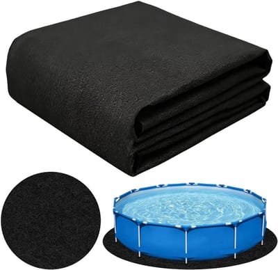 Zwembadonderlegger - Beschermhoes grondzeil - Zwembad beschermen - Antislip en slijtvast - 460 cm rond - Zwart