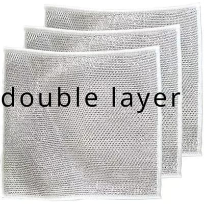Groothandel Metaal Staaldraad Spons Doek Thuis Keuken Pot Pan Afwas Dubbelzijdige Vaatdoek Reinigingsdoeken Handdoek Schuurdoek 1pcs