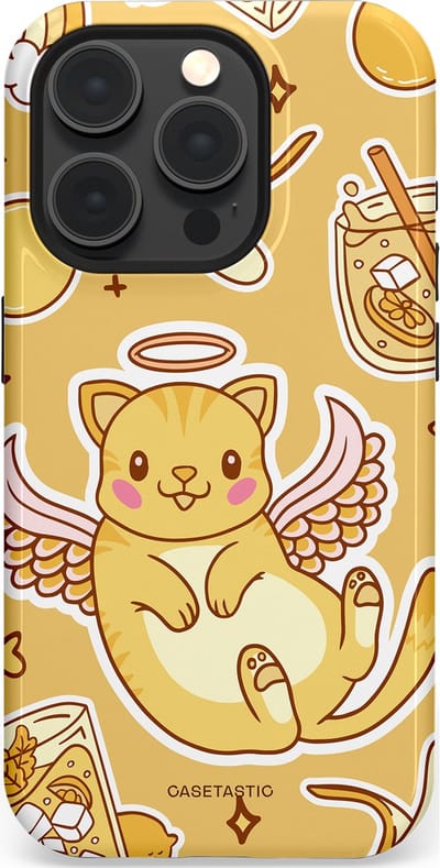 Casetastic Hoesje Geschikt voor Apple iPhone 15 Pro Magsafe - Stijlvolle Beschermende Duo-layer Case - Poezenvleugels