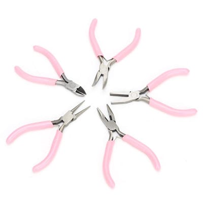 Dailygoods- Knutselgereedschap Mini-Tang Set - 4-delige Set - Duurzaam - Lichtgewicht - Geschikt voor Sieraden - Roze Metaal