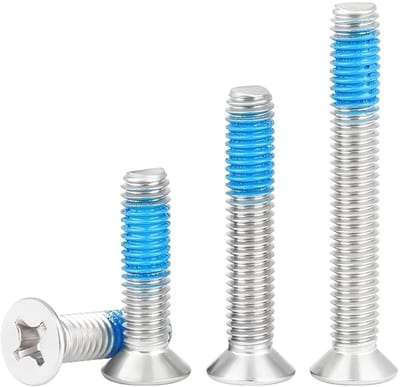 Dailygoods- Kruiskopschroeven 20 Stuks - M4 x 12 mm - Roestvrij Staal - Verzonken Kop - Anti-losmaken - Trillingsdempende Eigenschappen - Machineschroeven