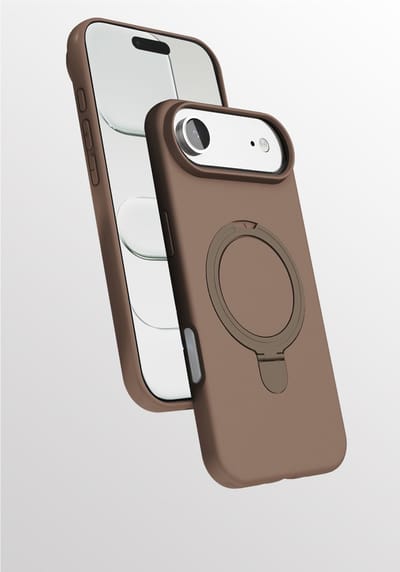 Hoesje Geschikt voor iPhone Air hoesje zacht siliconen Desert goud - Liquid Backcover ring hoesje Geschikt voor Magsafe