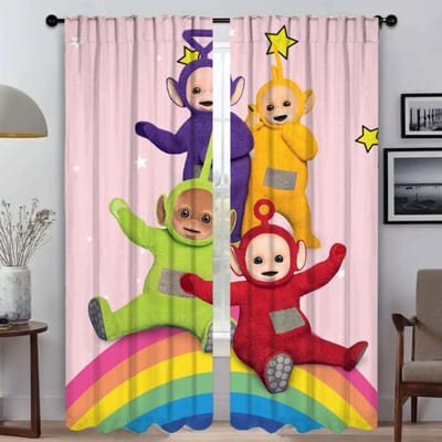 Verduisterend Gordijn voor Kamer 2 Panel Teletubbies Gordijnen voor Slaapkamer Afscheiding Huis Interieur Gordijnen Halloween Decoratie Woonkamer W50xH70cmx2pcs-CL