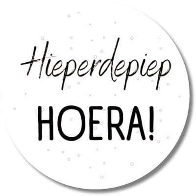 Cadeau Stickers - Hieperdepiep Hoera - Zwart Wit - 20 Stuks - Memories Are Timeless