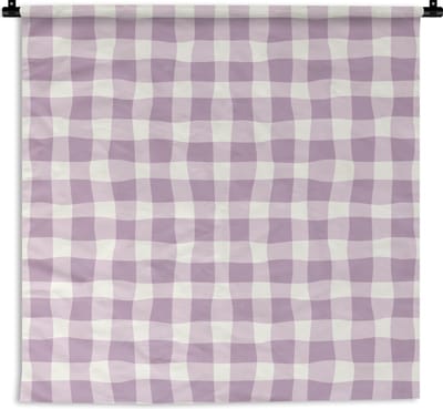 Wandkleed - Wanddoek - Pastel - Paars - Patronen - 90x90 cm - Wandtapijt