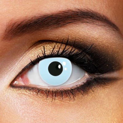 Partylens® blauwe kleurlenzen - Light Blue Out - zachte jaarlenzen met lenshouder - Halloween - Cosplay
