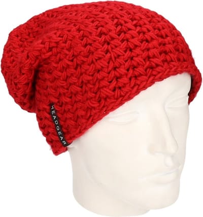 Basic beanie muts rood voor heren