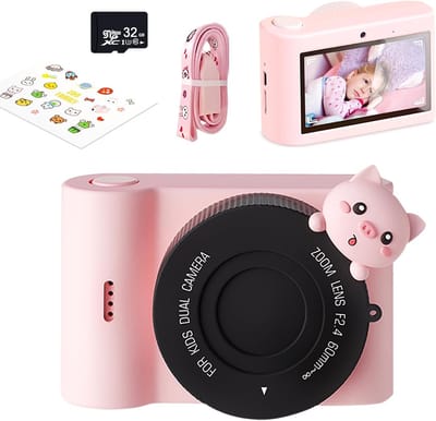 Snapling Touch Kindercamera - Groot 3.0 Inch Touchscreen - 48MP HD - Selfie Camera - Inclusief 32GB SD Kaart & Beschermhoes - Fototoestel - Cadeau Kind 4 t/m 12 jaar