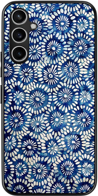 Hoesje geschikt voor Samsung Galaxy A34 - Azure daisies - TPU Hard Case Backcover - Blauw - Mooie Telefoonhoesjes