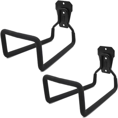 Slanghaspel Muurbeugel - Slanghouder Buiten - Tuin Organiseren - Roestvrij Verdikt Metaal - 24 x 16 x 14 cm - Zwart