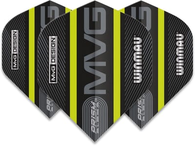 Winmau Prism Alpha Black MVG Green - Dart Flights