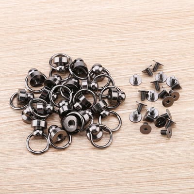 20 stuks DIY Leer Ambacht Metalen Klinknagel met Ringgesp voor Portemonnee Telefoonhoes
