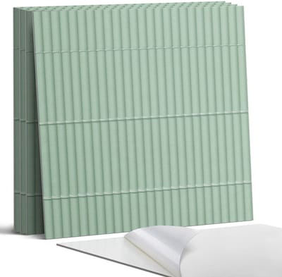 Coloray Wandpanelen Zelfklevend - Patroon van rechte buizen in de lay-out Zelfklevende Wandpanelen - 50 cm x 50 cm - Groente Wandpaneel PVC - 5 stuks - Texturen Wandpanelen Zelfklevend - Wandpaneel Keuken - Wandpanelen Badkamer