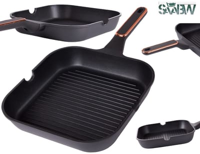 Anti-aanbak grillpan 28cm Premium anti-aanbak grillpan – Gelijkmatige warmteverdeling en eenvoudig schoonmaken – Perfect voor gezond en heerlijk koken - 41544