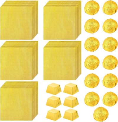 300 Stuks Folie Snoepverpakking - 4x4 Inch Gouden Vierkante Chocolade Mal - Suikerfolie voor Feest, Bruiloft en Verjaardag - DIY Chocolade Verpakking