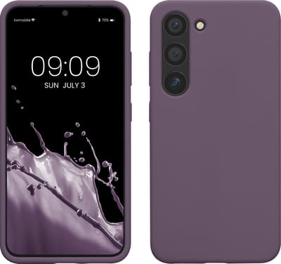kwmobile telefoonhoesje geschikt voor Samsung Galaxy S23 - Hoesje met siliconen coating - Smartphone case in Bleke iris