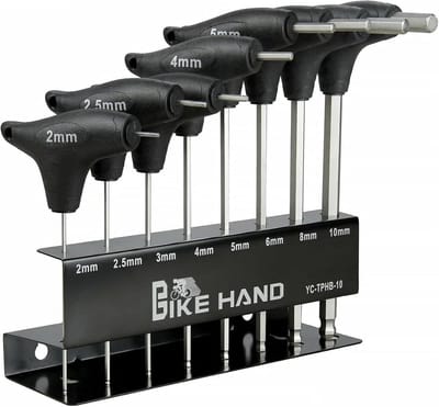 8-delige inbussleutelset met T-greep - 2, 2,5, 3, 4, 5, 6, 8 en 10 mm