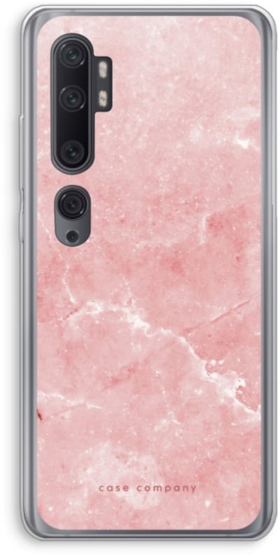 Case Company® - Hoesje geschikt voor Xiaomi Mi Note 10 Pro hoesje - Roze marmer - Soft Cover Telefoonhoesje - Bescherming aan alle Kanten en Schermrand