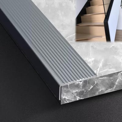 Traprandbescherming Profiel - Antislip Randen - Veilig Lopen - Duurzaam Aluminium - Diverse Lengtes - Grijs