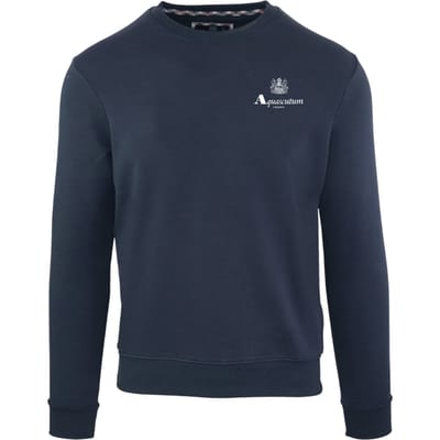Aquascutum Heren Crew Neck Regular Sweatshirt (Marine)
