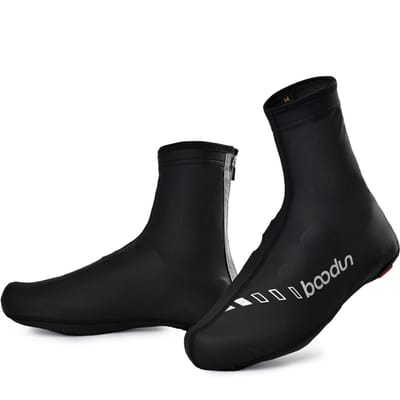 Couvre-chaussures de cyclisme d'hiver imperméables en PU, antidérapants, zippés et doublés en velours M