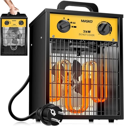 Krachtige Elektrische Verwarming 3000W met Thermostaat - Hoog Vermogen Ventilator voor Binnen en Buiten