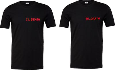 T-shirt set voor hem en haar-Till Death-Zwart-Maat S