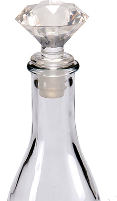 Arte r Wijnstopper - kunststof - diamant geslepen look - 7 x 4 cm - flessenstopper