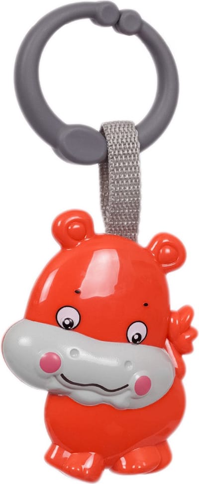 Speelgoedtopdeals - Rammelaar Hangspeeltje Buggyspeeltje - Nijlpaard Rood