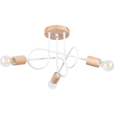 Sollux Lighting Kroonluchter Ember - E27 - wit/natuurlijk hout - staal/hout - 14x56x26cm