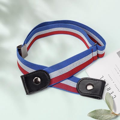 Gespvrije Elastische Riem - Gestreept Rood, Wit Blauw - Hollands Glorie - Nederlandse Vlag
