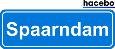 Hacebo - Plaatsnaam Sticker - 29x10 CM - Spaarndam sticker - Verkeersborden sticker - grappige cadeaus - Spaarndam