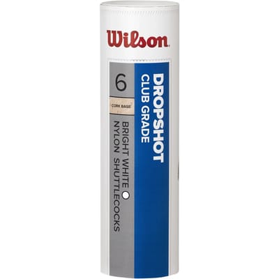 Wilson Dropshot Badminton Shuttles - Wit - 6 Stuks
