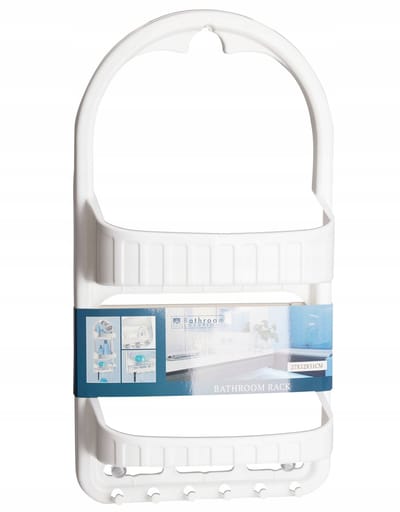 Koopman Serie - Kunststof Douche-Organizer - Twee Lagen - Witte Kleur - Zuignapbevestiging