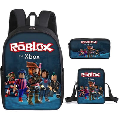 Roblox Student Schooltas Basisschool en Middelbare School Rugzak Modetrend Rugzak Drie Delig Set three-piece set (backpack + satchel + pencil case)