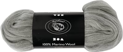 Merino Wol, dikte 21 my, grijs, 100 gr/ 1 doos