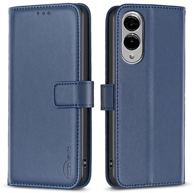 BINFEN Hoesje - Geschikt voor Samsung Galaxy S25 Edge Hoesje - BINFEN Color Book Case - Blauw