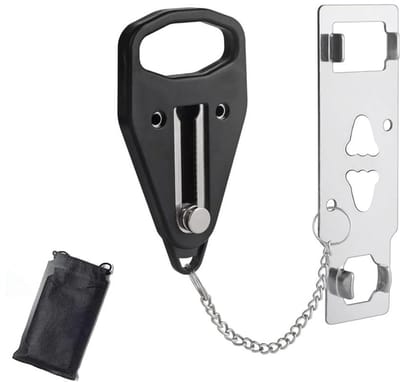 Dailygoods- Draagbaar Deurslot - Extra Veiligheid - Deurslot Binnendeur - Deurslot voor Appartement - Deurslot voor Hotel - Hoogwaardig Kunststof/Roestvrij Staal