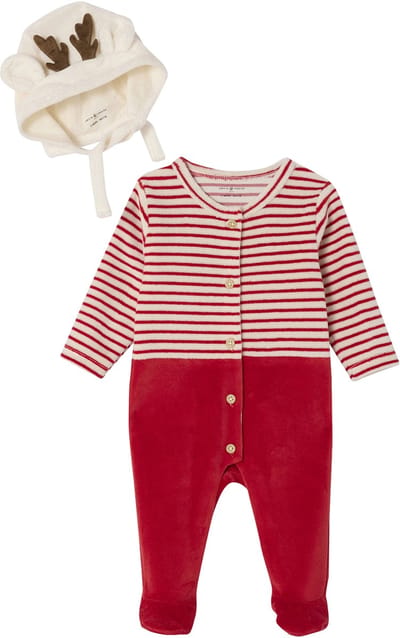 Envie de fraise Kerstpyjama en muts baby in fluweel / velours