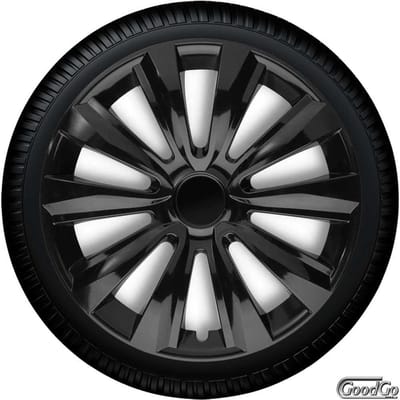 Wieldoppen DELTA 14 inch zwart glanzend. Set a 4 stuks (CONTROLEER UW BANDENMAAT en lees a.u.b. de onderstaande, uitgebreide tekst!)