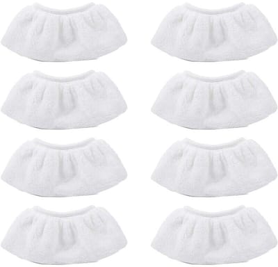 8-pack stoomreinigingsdoekjes - Universele microvezeldoekjesset - Vervangende doekjes voor stoomreinigers - Voor alle handheld stoomreinigers - Wasbare - herbruikbare vervangende doekjes (8-pack - Wit)