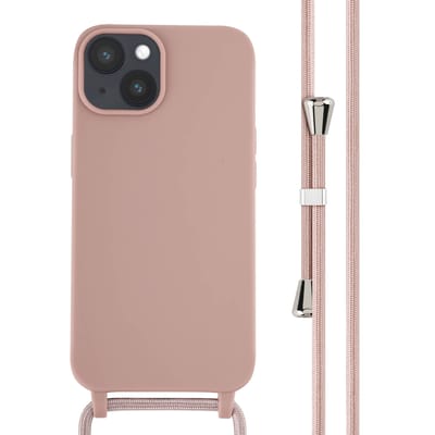 imoshion Hoesje - Geschikt voor Apple iPhone 14 - Siliconen hoesje met koord - Sand Pink